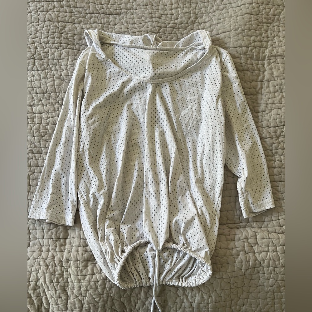 Blue fish White Mesh Hoody pullover sz S/M